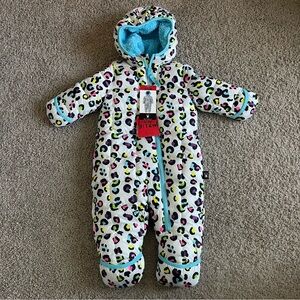 Spyder Multi Color Cheetah Hooded One Piece Puffer
